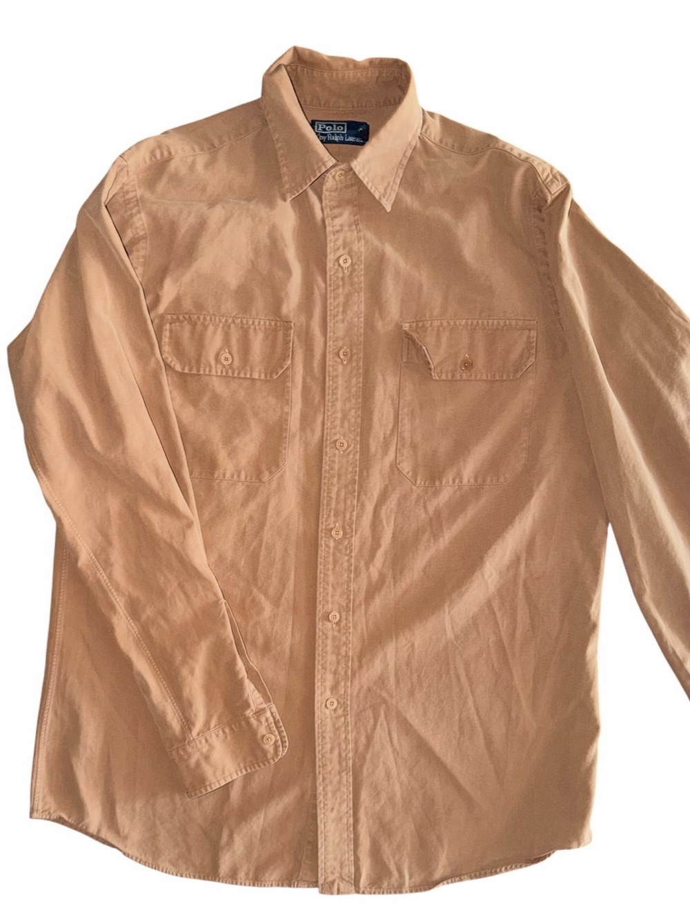 Polo Ralph Lauren Men’s Button Down Shirt Size Medium Tan Camel